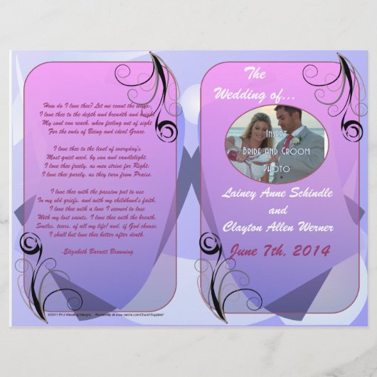 Hochzeitsprogramm (Bifold Design) (Vorderseite)