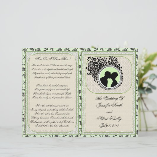 Hochzeitsprogramm (Bifold Design) (Stehend Vorderseite)