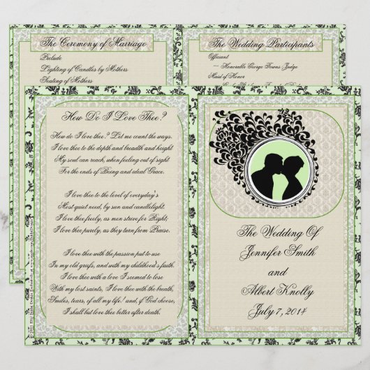 Hochzeitsprogramm (Bifold Design) (Vorne/Hinten)