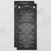 Hochzeitsprogramm Birds Monogram Black Programm (Vorne/Hinten)