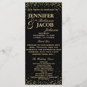 Hochzeitsprogramm | Black and Gold Confetti Programm (Vorderseite)