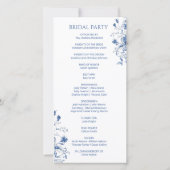Hochzeitsprogramm Blaue Vintage-Blumen (Rückseite)