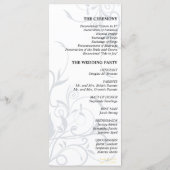 Hochzeitsprogramm - Blauer weißer Kontrastmittel Programm (Rückseite)