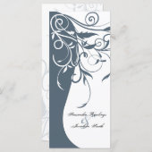 Hochzeitsprogramm - Blauer weißer Kontrastmittel Programm (Vorne/Hinten)