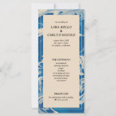 Hochzeitsprogramm "Blue Marble Modern Coastal" (Vorderseite)