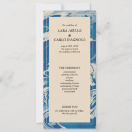 Hochzeitsprogramm "Blue Marble Modern Coastal"