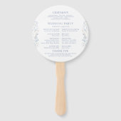 Hochzeitsprogramm "Blue Meadow Wild Blume Wreath" Fächer (Rückseite)