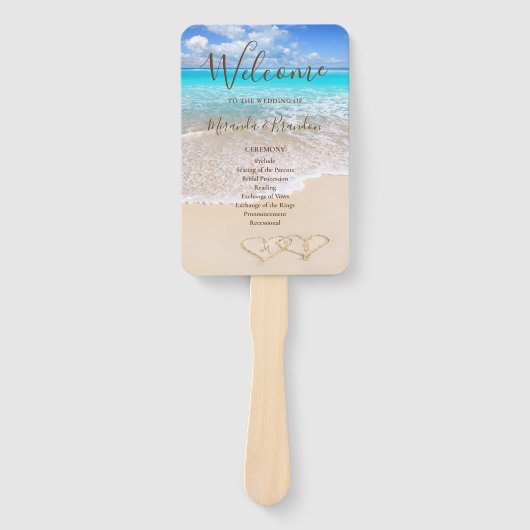 Hochzeitsprogramm "Blue Ocean Waves Tropical Beach Fächer (Vorderseite)
