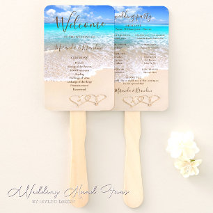 Hochzeitsprogramm "Blue Ocean Waves Tropical Beach Fächer