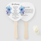 Hochzeitsprogramm | Blue Orchid Fächer (Vorne und Hinten)