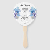 Hochzeitsprogramm | Blue Orchid Fächer (Vorderseite)