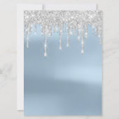 Hochzeitsprogramm Blue Rose Tropfens Glitzer Spark Einladung (Rückseite)