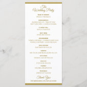 Hochzeitsprogramm blüh Tall Elegant | Gold Programm (Rückseite)