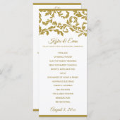 Hochzeitsprogramm blüh Tall Elegant | Gold Programm (Vorne/Hinten)