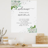 Hochzeitsprogramm Blumengrün Poster (Küche)