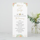 Hochzeitsprogramm Blütenrot und goldfarben elegant Programm (Stehend Vorderseite)