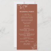 Hochzeitsprogramm Boho Zeremonie Programm Floral (Rückseite)