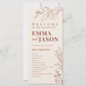 Hochzeitsprogramm Boho Zeremonie Programm Floral (Vorderseite)