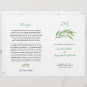 Hochzeitsprogramm | Botanische Blätter für Wasserf (Vorne/Hinten)