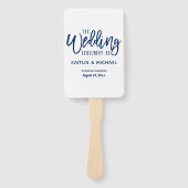Hochzeitsprogramm | Brush Script - Navy Blue Fächer (Vorderseite)