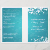 Hochzeitsprogramm Cherry Blossom Blue (Vorderseite)
