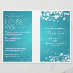 Hochzeitsprogramm Cherry Blossom Blue