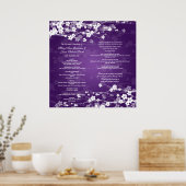 Hochzeitsprogramm Cherry Blossom Lila Poster (Küche)