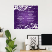 Hochzeitsprogramm Cherry Blossom Lila Poster (Heimbüro)