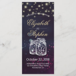 Hochzeitsprogramm Chic Mason Jar Lila String Light Programm