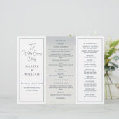 Hochzeitsprogramm "Coastal Tri-Fold" (Stehend Vorderseite)