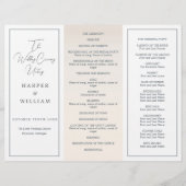 Hochzeitsprogramm "Coastal Tri-Fold" (Vorderseite)