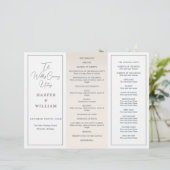 Hochzeitsprogramm "Coastal Tri-Fold" (Stehend Vorderseite)