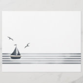 Hochzeitsprogramm "Coastal Tri-Fold" (Rückseite)