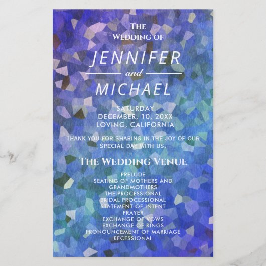 Hochzeitsprogramm | Crystal Blue Lavender (Vorderseite)