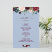 Hochzeitsprogramm der Burgundy-Marine (Stehend Vorderseite)