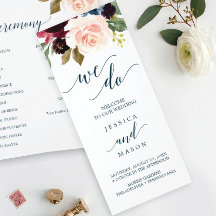 Hochzeitsprogramm der Burgundy Navy