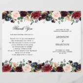 Hochzeitsprogramm der Burgundy Navy (Vorderseite)