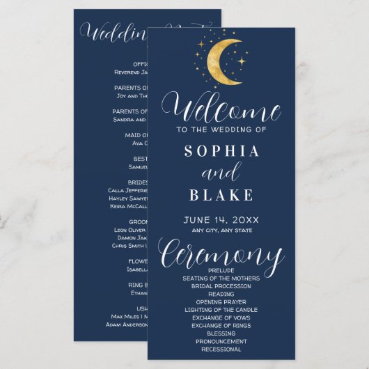 Hochzeitsprogramm der Crescent Moon Starry Night N (Vorne/Hinten)