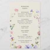 Hochzeitsprogramm der eleganten Wildblume für den (Rückseite)