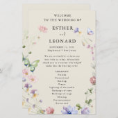 Hochzeitsprogramm der eleganten Wildblume für den (Vorne/Hinten)