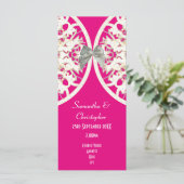Hochzeitsprogramm der Kirche in Rosa und Weiß Programm (Stehend Vorderseite)