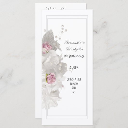 Hochzeitsprogramm der Rosa Rosa Kirche Programm (Vorne/Hinten)