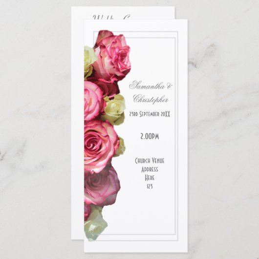 Hochzeitsprogramm der Rosa-Rosa-Kirche Programm (Vorne/Hinten)