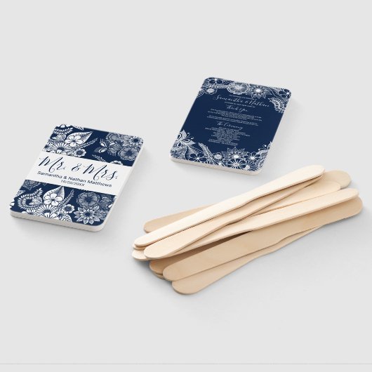 Hochzeitsprogramm der White Navy für Florals Fächer (Non-assembled)