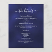 Hochzeitsprogramm Details in Marineblau (Vorderseite)