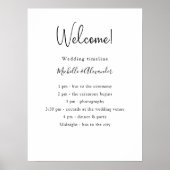 Hochzeitsprogramm Details in Schwarz-Weiß Poster (Vorne)