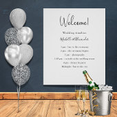 Hochzeitsprogramm Details in Schwarz-Weiß Poster