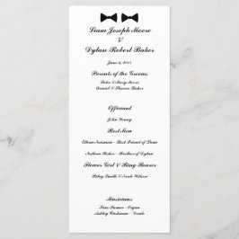 Hochzeitsprogramm "Double Bow Krawatte" Programm
