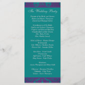 Hochzeitsprogramm | DRUCKRIBON Lila, Aquamarin Programm (Rückseite)