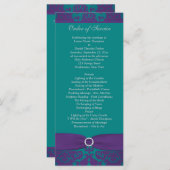 Hochzeitsprogramm | DRUCKRIBON Lila, Aquamarin Programm (Vorne/Hinten)